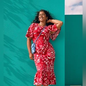 RHODE x Target NWT Red Zinnia Floral Print Dress - Size 12